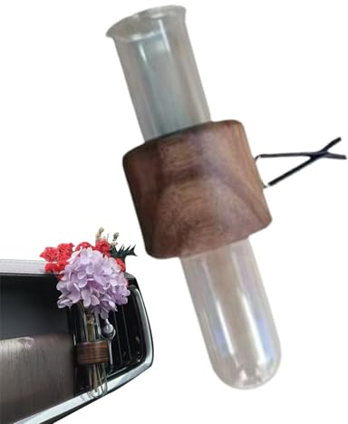 Auto Vase Vent Clip | Anti-Schlupf-Glasholzpflanze Erfrischungsdekorhalter | Automatische Auslagerung Charme Elegant - Mini Vase Car Innenausstattung mit Clip für frische oder künstliche