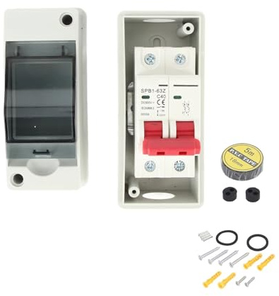 Verbrauchereinheit,Sicherungskasten Aufputz 16A 20A 32A 40A 63A PV Solar Trennschalter Photovoltaik Schaltung Isolator Miniatur RV Breaker Box DC500V Wasserdicht(16A)