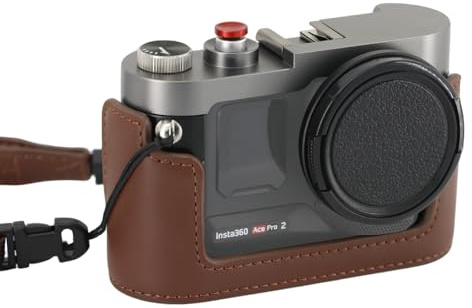 Vaxis Vintage Handheld Cage for Insta360 Ace Pro 2 with Grip | Classic retro aluminum build with cold shoe and 1/4 mount.
