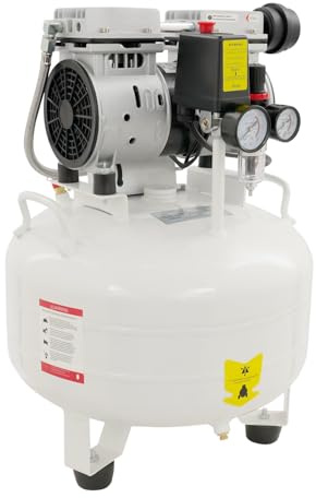 Compressore d'aria portatile, con silenziatore, 550 W, 30 l, motore in rame, funzionamento silenzioso, 65 dB, bianco, per clinica dentale Beauty Salon Industria