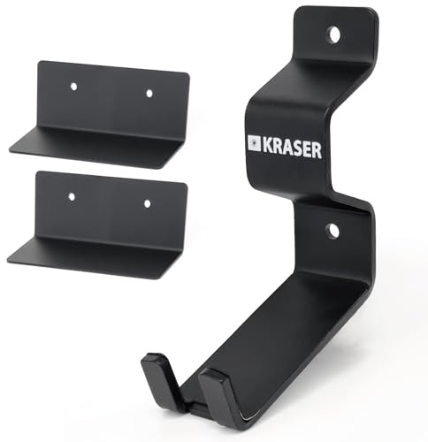 KRASER KR42P Bike Wall Mount with Wall Security Anchor 2in1 | Pedal Bike Wall Hook with Chain Attachment Point | Double Wheel Support, Reinforced 5mm Steel | Pedal Wall Moun Bike E-Bike MTB Compatible