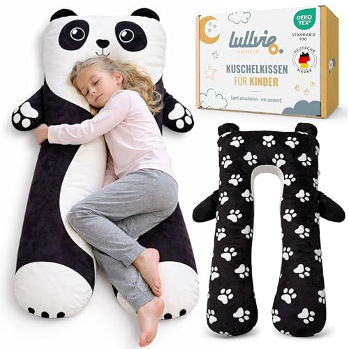 Seitenschläferkissen Kinder – Kuschelkissen Panda - Kissen Kinder | inkl. Wäschesack & E-Book Geschenk - Lesekissen, Bettschlange, ADHS Kissen