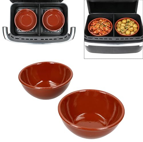 MamboCat 6er Set Airfryer Schüsseln I 16 cm, 450 ml I konische Tonschale I Bowl für Heißluftfritteuse & Ofen I für Auflauf Suppen Kuchen Desserts I Airfryer Zubehör