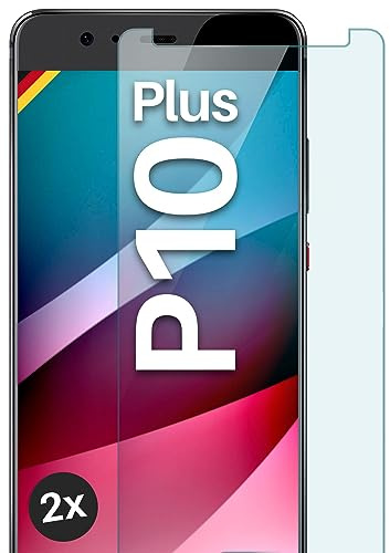 moex Schutzfolie für Huawei P10 Plus Glas 9H Härte, gehärtetes Schutzglas, Panzer Schutz Glas Displayschutz Folie, kompatibel mit jeder Handy Hülle, ShockProtect 2 Stück