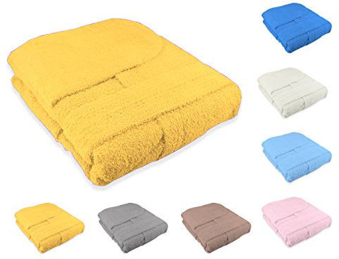 Tata Home Accappatoio con Cappuccio Unisex Adulto Uomo o Donna in Spugna di Cotone Taglia L Colore Giallo