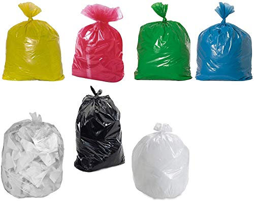 BLACK & COLOURED STRONG REFUSE SACKS BAGS BIN LINERS RUBBISH BAGS UK MADE (Red, 50)
