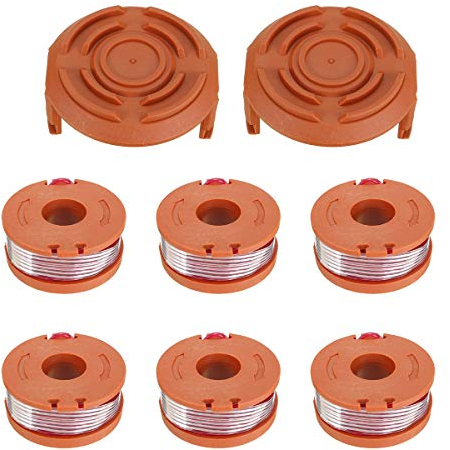 RanDal 6Pcs Herbe Tondeuse Bobine Ligne Avec 2Pcs Bobine Bouchon Couvercle Pour Worx Wg150S Wg152