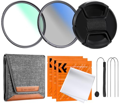 K&F CONCEPT Filterset 82mm UV Filter+Polfilter (CPL)+Objektivdeckel | Optikglas mit 18-lagiger Nano-Beschichtung,HD Bild,Nano-Klear,FS301