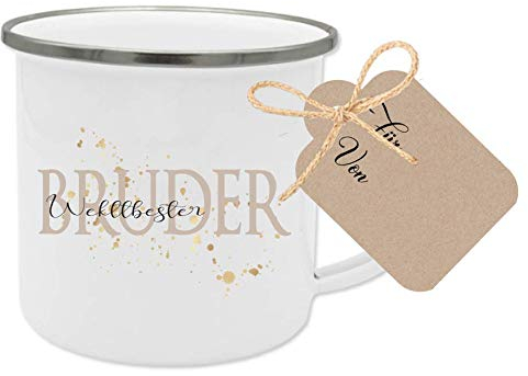 Manufaktur Liebevoll Tasse „Weltbester Bruder - Besonderes Geschenk für den Bruder - Geschenkidee als Dankeschön, zum Geburtstag u.v.m.