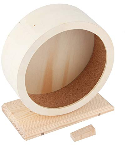 Kleintier-Übungsräder, Holzhalterung Silent Pet Running Wheel Verbreitern Sie die Übungsräder Molar Tool für Hamster Meerschweinchen Igel Chinchilla(S)