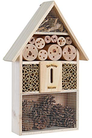 ESTEXO Insektenhotel Insektenhaus Nistkasten Brutkasten Insekten Hotel Holz Bienen Unterschlupf Schmetterling (48x31x10 cm)