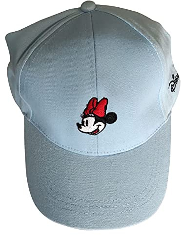 Minnie Disney Maus Kappe, Baseball Cap für Kinder, Mädchen und Jungen 100% Baumwolle in der Farbe blau oder rosa (Blau, 52)