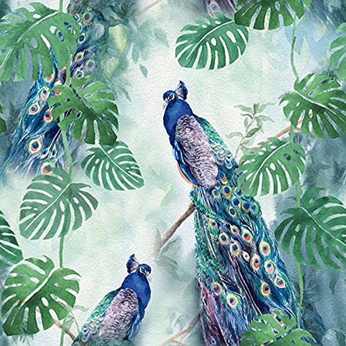 linoows 20 Servietten Tropen, Pfauenparadies im Monstera Jungel 33x33 cm