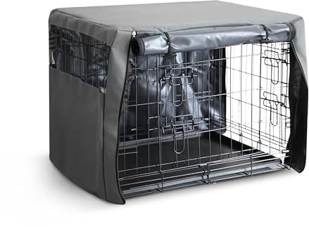Furdreams Premium Cover for 36 Inch Dog Crate - Polyester with PVC Coating, Two Rolling Doors & Breathable Mesh Windows - Easy Installation & Machine Washable - Cage Cover for Puppy Training (Large)