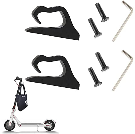 Gancio Per Scooter Elettrico,Gancio Anteriore per Scooter,Gancio per Borsa di Stoccaggio,Gancio Per Accessori Scooter,Gancio Multifunzione per Xiaomi M365 / M365 PRO,Pratico Gancio per Trasporto 2pcs