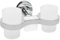 Porta spazzolini Doppio con Due Bicchieri da 17 x 9,5cm,in Acciaio Inossidabile e Vetro, Montaggio a Muro e Parete per Bagno, Cucina, casa