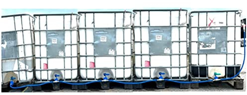 UZMAN - IBC TANK Adapter Verbinder mit Flexibler Wasserschlauch Hahn, Wassertank, Regentonne, Regenwassertank Verbindungsset Container Garten (5X IBC Tank-Schlauch)