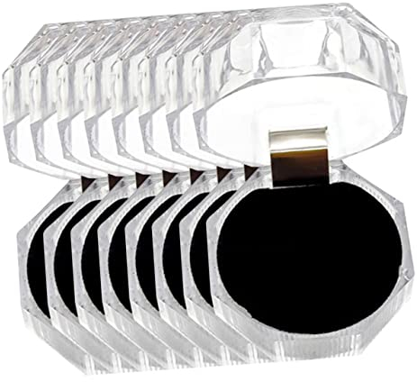Cabilock 20er Boxen Ringbox Aus Kristall Halter Für Ringketten Verlobungsringträger Durchsichtiger Ringbehälter Mini Antragsring Kunststoffringe Frau Beflockung Acryl Plastikring Braut