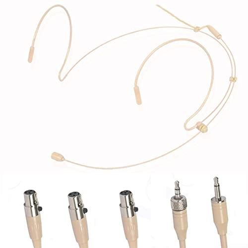 HEIBTENY Ansteckmikrofon, Lavalier-Mikrofon Mit Doppel-Ohrbügel, Headset Und Kopfbedeckung für Shure Wireless