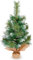 himaly 60cm 2ft Kleiner PVC Weihnachtsbaum mit 60 Blattspitzen aus Kiefernnadeln, Mini Tisch künstlicher Weihnachtsbaum in Weiß sprühen, Leinenbaumwolle und Zementbasis für Weihnachtsdekorationen