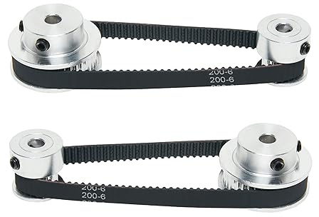 SHCEEC 2PCS Set 2GT Aluminum Timing Pulley 20&40 Teeth 5mm Bore Synchronous Wheel with 2PCS Length 200mm Width 6mm Belt (20-40T-5B-6)