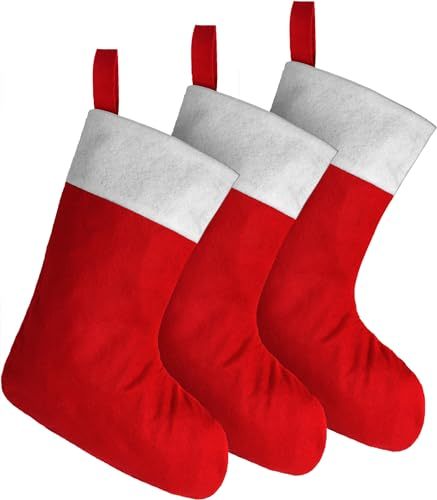 Storfisk fishing & more Weihnachtsstrumpf Nikolaus Socke Dekoration zum Befüllen und Aufhängen, Stück:3 Stück