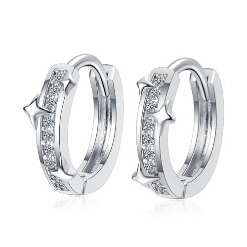 Creolen Silber 925 Ohrringe - Klein Creolen fr Damen & Mdchen, 1 Paar Zirkon Zierliche Knorpel Tragus Helix