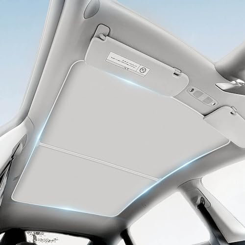 Tesla Model Y Sonnenschutz Dach - Faltbarer Glasdachschirm mit Nano-Eiskristall-Beschichtungen, UV-Schutz, keine Durchhänge/Lücken, Wärmedämmung für Tesla Model Y 2020-2024, Nicht geeignet für 2025