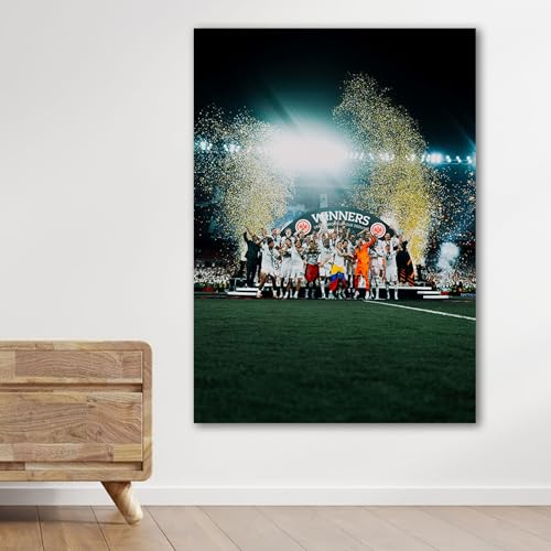 Eintracht Frankfurt Fanartikel Wandbild (60cm x 40cm) auf Aluminium oder Acrylglas I Exklusive Motive (Alu: Siegerehrung UEFA Europa League 2021/2023, 60cm x 40cm (Alu))