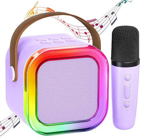 Kinder Karaoke Maschine mit Karaoke mikrofon Kinder: Wowstar Kinder Karaoke mit Mikrofon - Mini Karaoke Maschine - Karaoke Set Box - Geschenk für Mädchen- Kinder Spielzeug Musikinstrumentzubehör