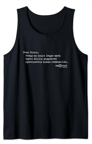 X-Files Iconic Dear Diary Quote Big Chest Text Logo Tank Top