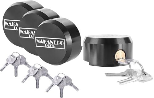NAKANEKO Paquete de 4 candados de bloqueo de disco sin llave igual grillete oculto, cerraduras de puerta resistentes antirrobo de 2-7/8 pulgadas, aluminio sólido resistente a la corrosión