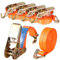 4 Stück Spanngurte mit Haken Ratsche in 4m 1000kg 1T Zweiteilig 25 mm Ratschengurt Zurrgurte für Ladungssicherung TÜV/GS Zertifiziert(Orange)