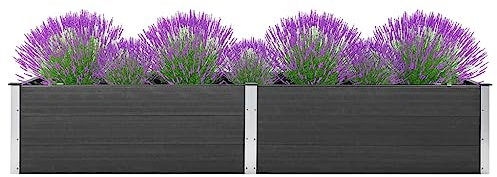 LXYZWRW Lawn & Garden Garden Hochbeet 200x100x54cm WPC Grau Gartenarbeit