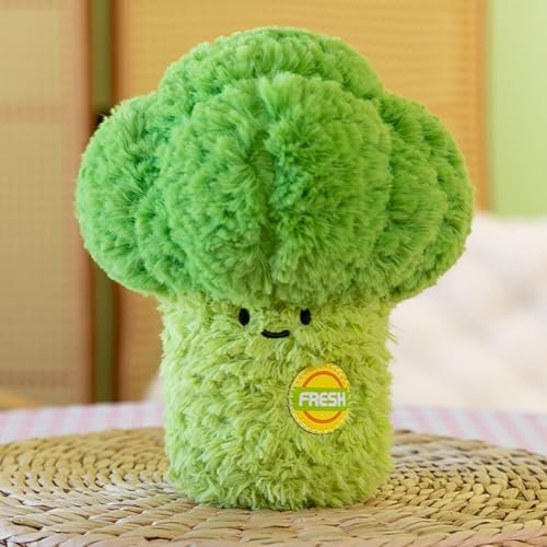 20 cm Kuscheltier Plüschtier Kissen Gemüse Obst-und Gemüsesorten aus Plüsch,Mini-Gemüse- und Obst-Plüschpuppen, weich und flauschig, Mehrfarbig Kaufladen und Kinderküche ür Mädchen (Brokkoli)