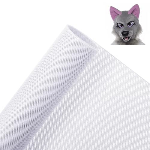 Custom Fursuit Eye Mesh 1m×30cm Weiß Sublimiertes PVC-Netz Plastik Mesh Weich Wasserdichtes Bedruckbares Netz für Furries Cosplay Requisiten Fursuits