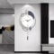 SIN&MI Wall Clock,Decorative Wall Clocks with Pendulum,Silent Quality Quartz Clock Battery Operated,Large Wall Art for Living Room,Kitchen,Home,Bathroom,Bedroom Wall Decor,16 * 26.5Inch Black