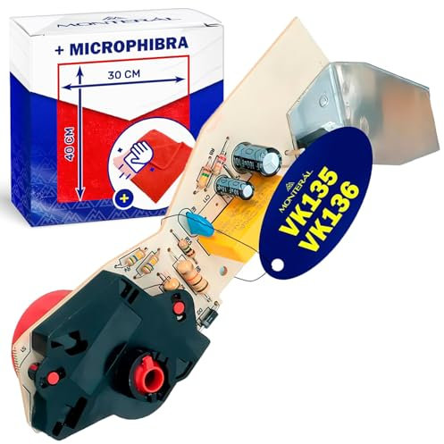 MONTERAL Placa Electrónica de Control Aspiradora para Vorwerk Kobold VK135 VK136 - Completo con Bayeta Microfibra - Garantía de 10 Años