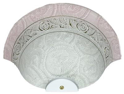 Generico Applique Classica in Vetro, Lampada da Parete a Mezzaluna, 1 Luce, per Bagno, Camera, Soggiorno, Cucina, Scala, Corridoio art. Rosa
