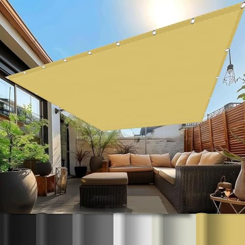 Gewächshaus Schatten 2.6 x 4 m 90-95% Shading Rate Rasenschatten Sonnenschutz für Balkon Terrasse Garten, Sandgelb