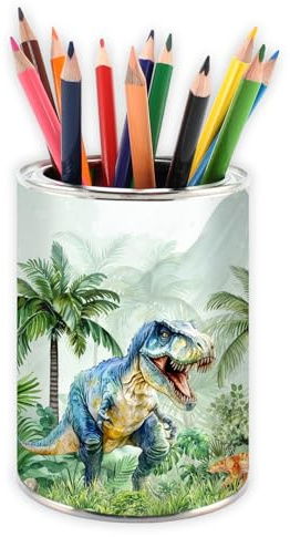 Stiftebecher Dinosaurier - Stifteköcher Stiftehalter Schreibtischorganizer Schreibtisch Büro Stifte Organizer Metall Kinder Junge Dino Einschulung