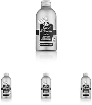 Tesori d'Oriente - Profumatore Bucato Lavatrice Muschio Bianco, dalle Note Muschiate e Ambrate, Ideato per Donare ai tuoi Capi una Fragranza Intensa e Duratura, per Tutti i Tipi di Tessuto, 250 ml