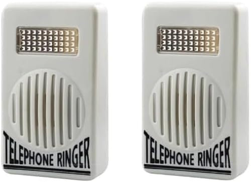 2Pcs White Telephone Ringer Amplifier Bell Extra-Loud Telephone/Phone Ringer Landline Phones,Telephones Accessories, Use Safety Small in Size and Light in Weight