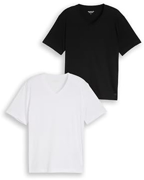 Tom Tailor Herren T-Shirts mit V-Ausschnitt im 2er-Pack