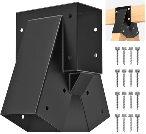 SELEWARE Schaukelverbinder Klettergerüst Balkenverbinder - Steckverbinder Holz Schaukelgestell Outdoor Pfostenverbinder mit Montagematerial, Passend für Spielturm 4 (4x4) Beine und 1 (4x6) Balken