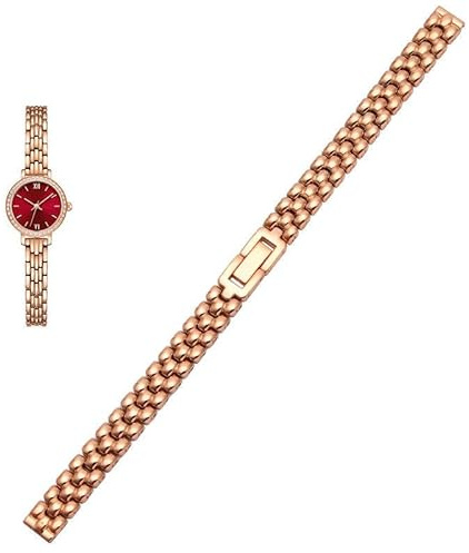 Overhil1s Bracelet de montre en acier inoxydable for femme, 6 mm, 8 mm, 10 mm, argent, doré, bracelet de rechange, tendance, en métal