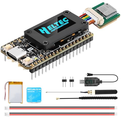 APKLVSR LoRa ESP32 V4 Entwicklungsboard + GNSS-Modul + 3000 mAh Akku,mit 868 MHz Antenne,Schützendes Gehäuse, Integriertes WiFi Bluetooth,ESP32-S3 SX-1262 Chip,für Arduino Meshtastic LoRaWAN