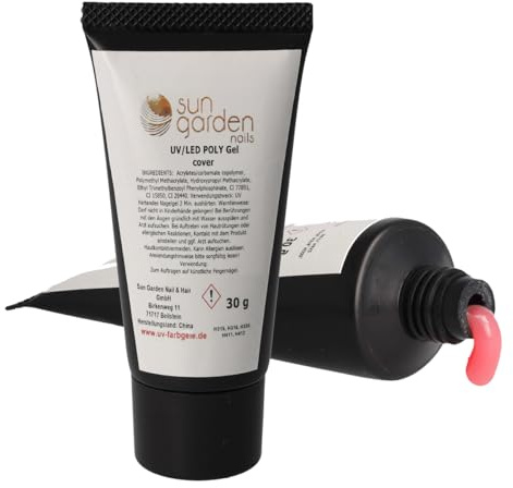 Sun Garden Nails UV Poly Gel Cover 30 g – Camouflage Builder Gel für Nagelverlängerung, Aufbaugel für Gelnägel, UV Nagelgel für Nail Art