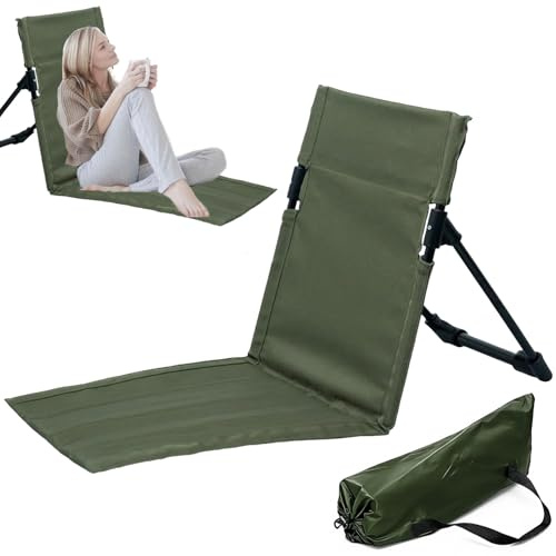 Campingstuhl Faltbar,Strandstuhl Klappbar 38x39.5CM,Bodenstuhl mit Rückenstütze,Sitzunterlage Outdoor,Bodenstuhl Gefaltetes Sitzkissen,Strandkorb mit Rückenlehne,für Picknick Angeln Wandern Camping