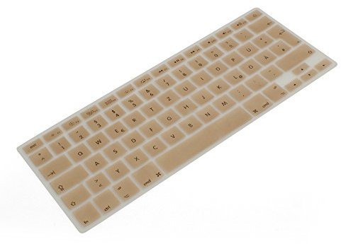 SYSTEM-S - Protector de Teclado QWERTZ de Silicona para MacBook Pro 13 15 17 / iMac/MacBook Air 13 en Color Dorado